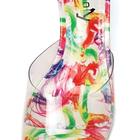 Clear Heels Sandals Transparent Stiletto Heel Backless Peep Toe Slip new - Picture 5 of 9